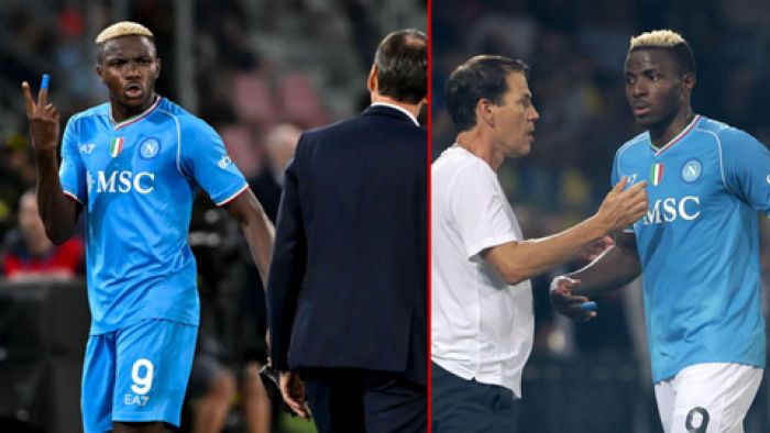 Serie A Sensation Osimhen in Hot Water, Stares Down Fine for Heated Clash with Manager Rudi Garcia