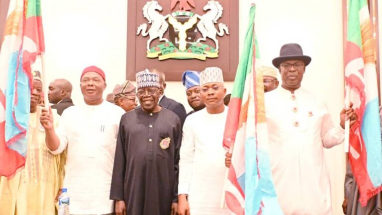 Tinubu Passes APC’s Endorsement Flags to Uzodimma, Sylva, and Ododo