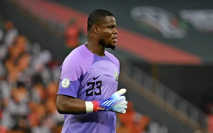 Super Eagles’ Goalkeeper Stanley Nwabali Returns to Training, Eases Injury Concerns