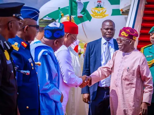 Tinubu Returns to Abuja After Two-Week Foreign Trip