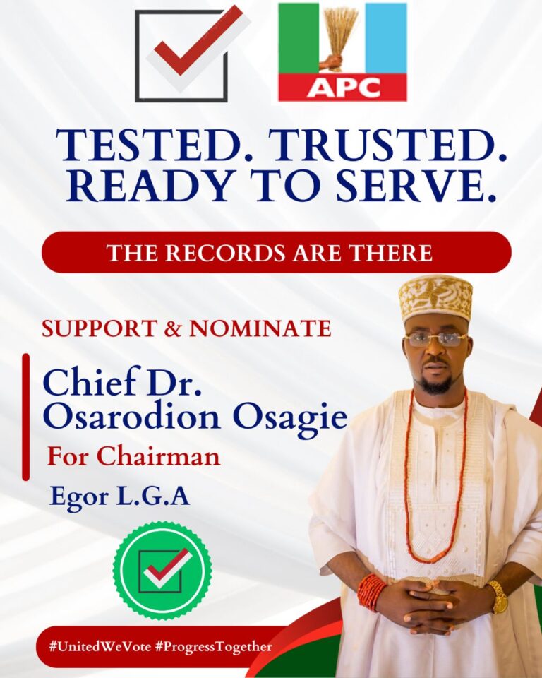 Chief Dr. Osarodion Osagie Declares Chairmanship Ambition for Egor Local Government, Showcases Record of Grassroots Impact
