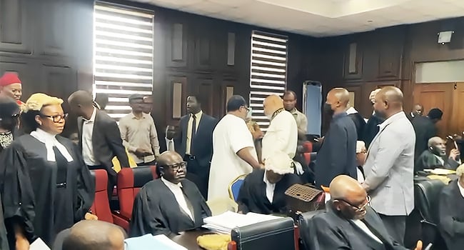 Breaking: Nnamdi Kanu’s Lawyers Quit Terrorism Case, IPOB Leader Opts for Self-Representation